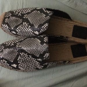 Tory Burch snakeskin espadrilles size 10